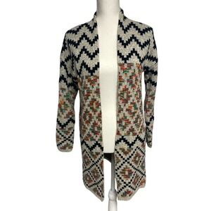 Debut Colorful‎ Southwest Open Front Cardigan Sweater Womens Small